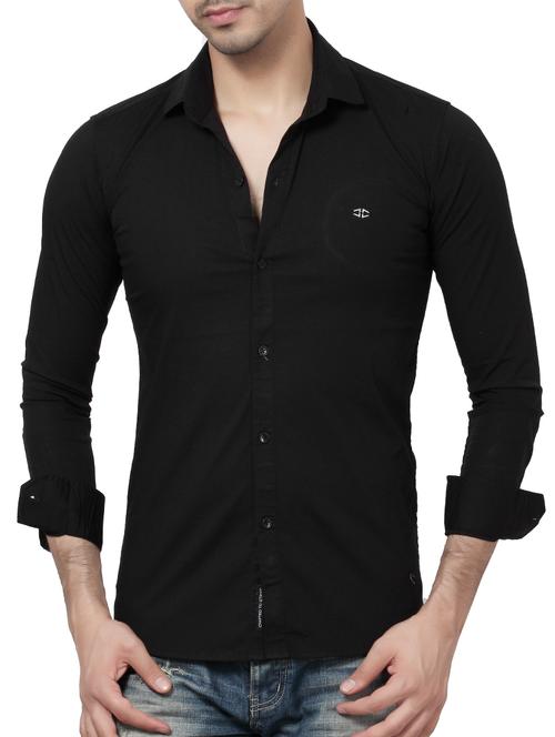 black cotton casual shirt - 15503606 - Very Small Image - 1