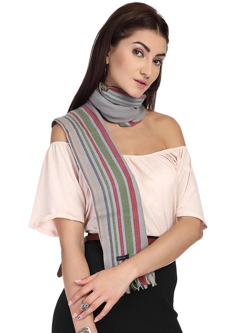 grey striped wool stole - 15503728 - Very Small Image - 1