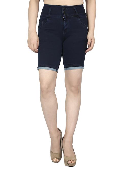 high-rise denim shorts - 15504690 - Very Small Image - 1