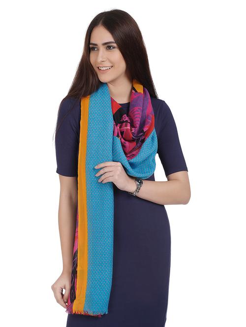 blue woolen shawl - 15504833 - Very Small Image - 1