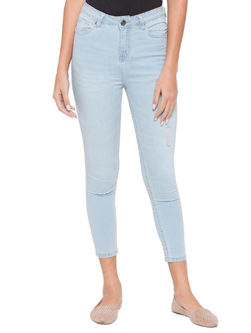 ice blue ripped cropped jeans - 15504891 - Very Small Image - 1