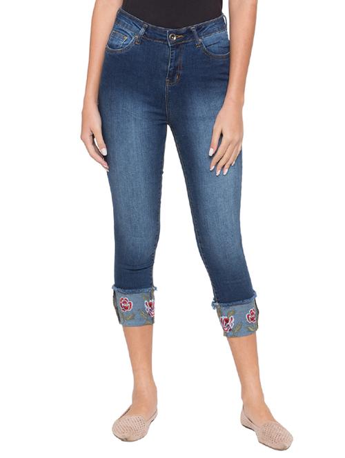 embroidered cropped jeans - 15504898 - Very Small Image - 1