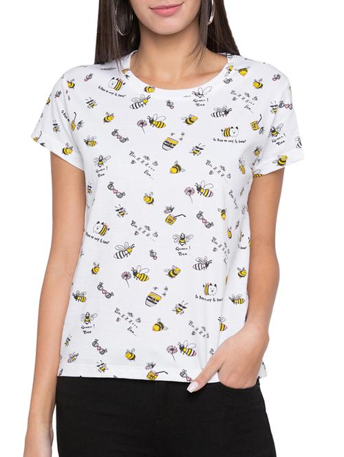 round neck printed tee - 15504970 - Very Small Image - 1