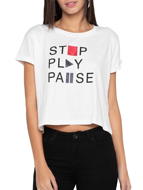 graphic print high low tee - 15504977 - Very Small Image - 1