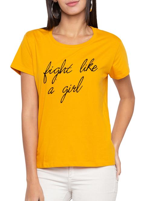 round neck slogan printed tee - 15504983 - Very Small Image - 1