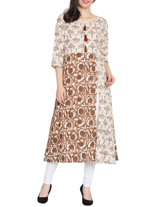 a-line slit printed kurta - 15505239 - Very Small Image - 1