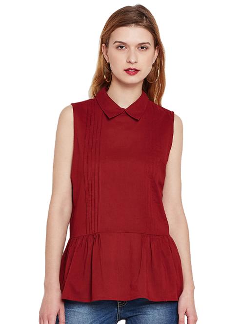 collared pintuck detailed top - 15505311 - Very Small Image - 1