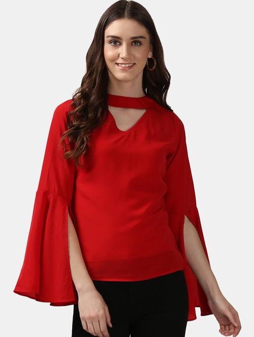 slit bell sleeved regular top - 15505314 - Very Small Image - 1