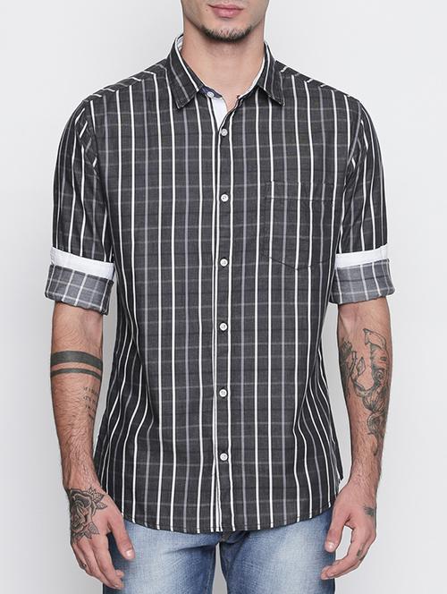 black cotton casual shirt - 15505392 - Very Small Image - 1