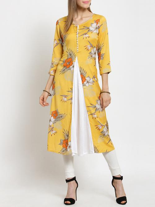 Floral a-line kurta - 15505406 - Very Small Image - 1