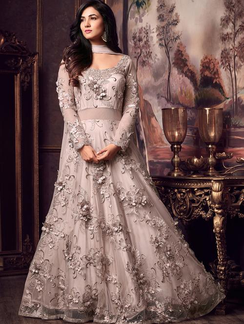 floral motifs embroiderey with pear detailing suit set - 15505531 - Very Small Image - 1
