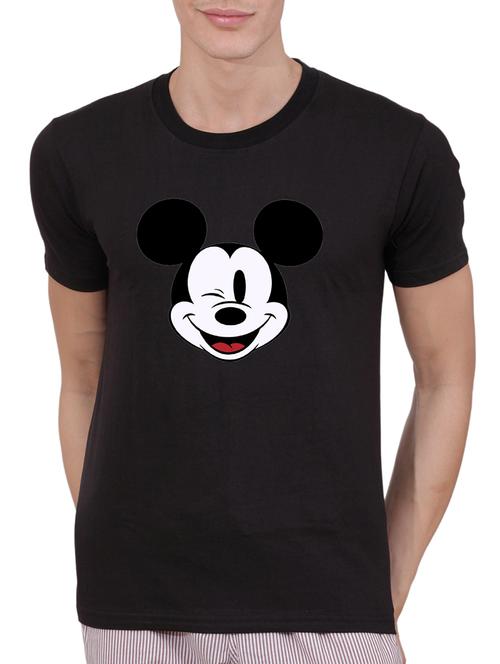black cotton character t-shirt - 15506012 - Very Small Image - 1