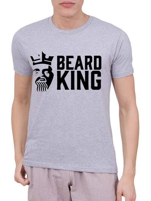 grey cotton chest print tshirt - 15506315 - Very Small Image - 1