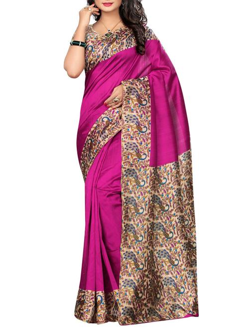 contrast border mysore silk saree - 15506674 - Very Small Image - 1