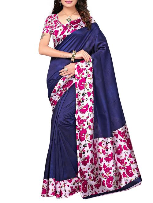 contrast border mysore silk saree with blouse - 15506681 - Very Small Image - 1