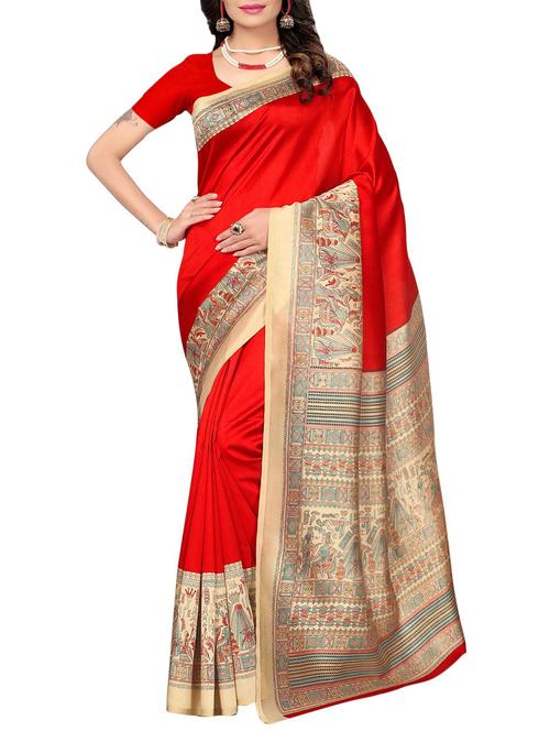 contrast border mysore silk saree with blouse - 15506685 - Very Small Image - 1