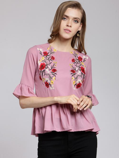embroidery detailed peplum top - 15507447 - Very Small Image - 1