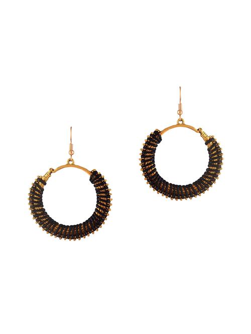 black gold tone drop earrings - 15507733 - Very Small Image - 1
