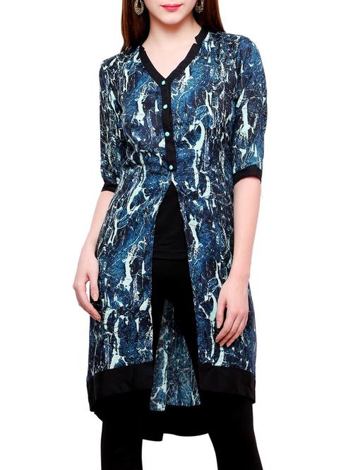 high low printed kurta - 15511392 - Very Small Image - 1