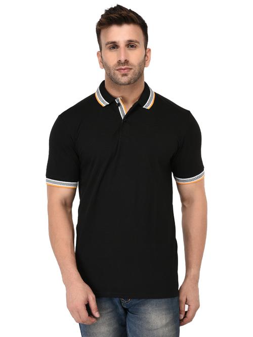 black solid polo t-shirt - 15511932 - Very Small Image - 1