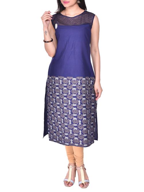 patch work straight kurta - 15512004 - Very Small Image - 1