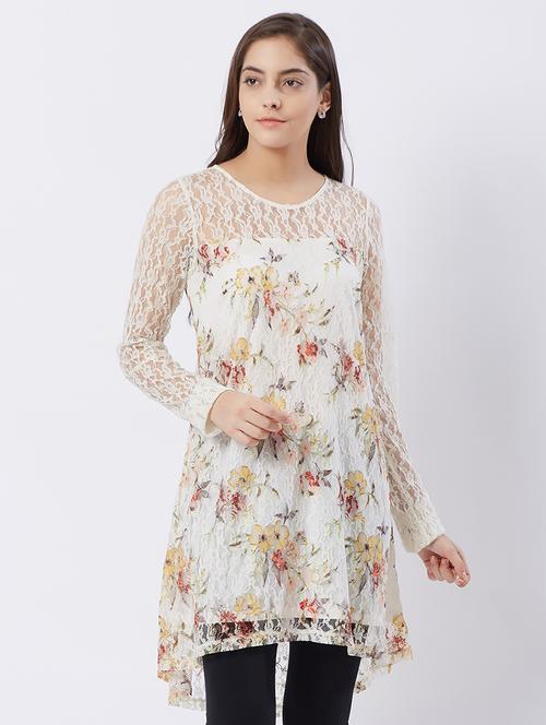 a-line net yoke kurta - 15512022 - Very Small Image - 1