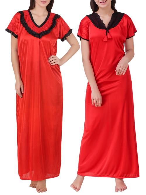 set of 2 laced frill detail nighty - 15512127 - Very Small Image - 1