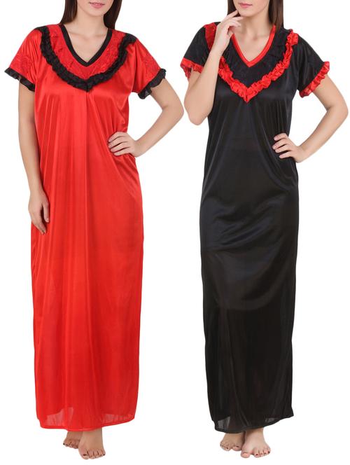 set of 2 frill detail nighty - 15512135 - Very Small Image - 1