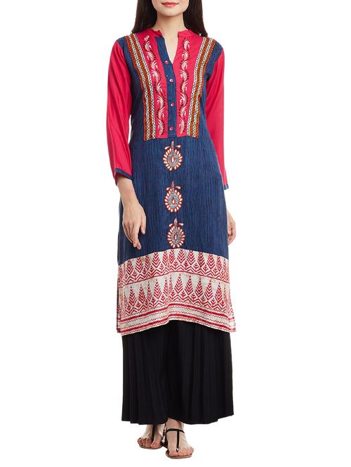 embroidered straight kurta - 15512195 - Very Small Image - 1