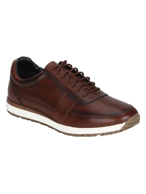 brown leather lace up sneakers - 15514427 - Very Small Image - 1