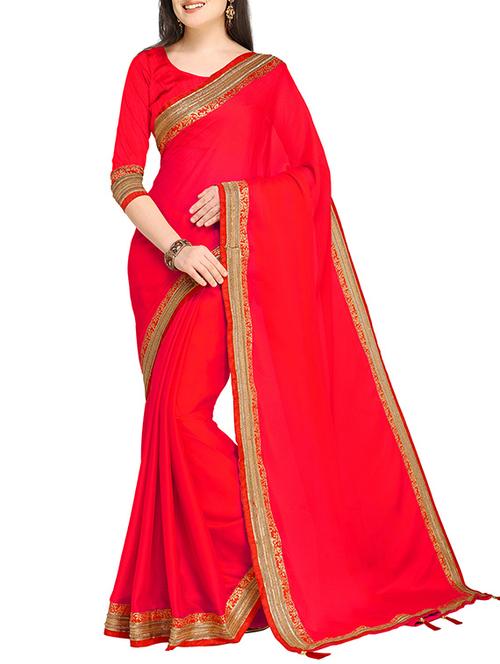 tassels lace border saree with blouse - 15514510 - Very Small Image - 1