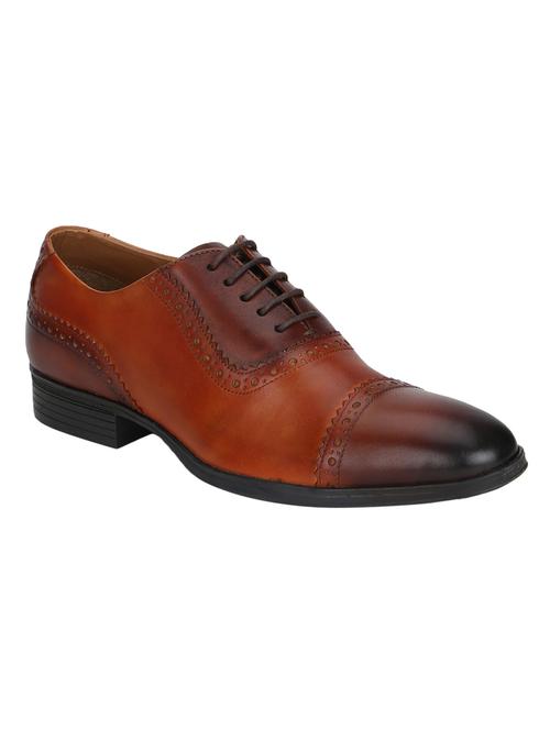 tan leather lace-up oxfords - 15514582 - Very Small Image - 1