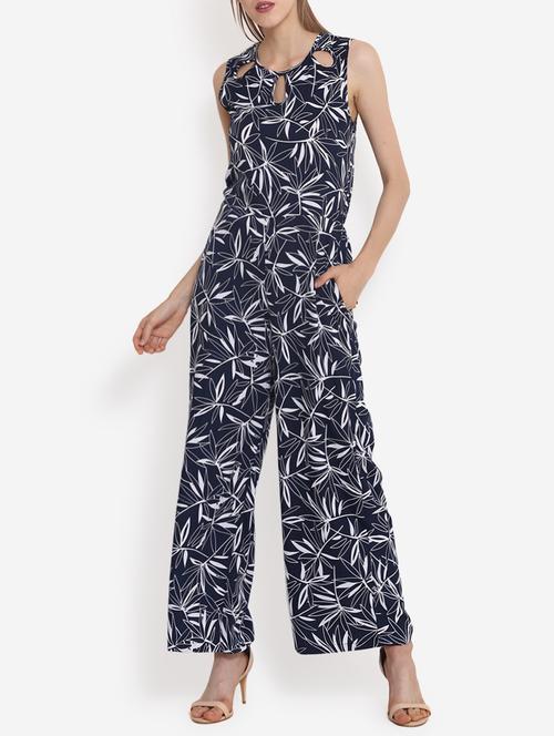 cutout detail tropical leaf jumpsuit - 15514962 - Very Small Image - 1