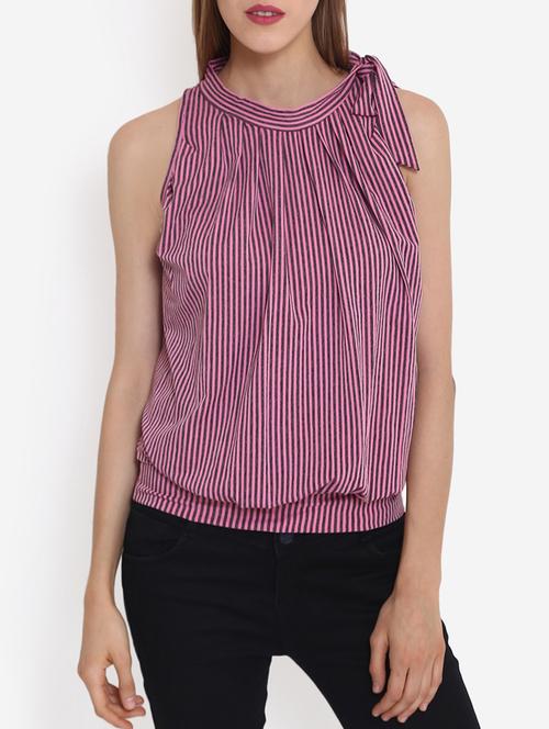 tie-knot striped pleated top - 15514967 - Very Small Image - 1