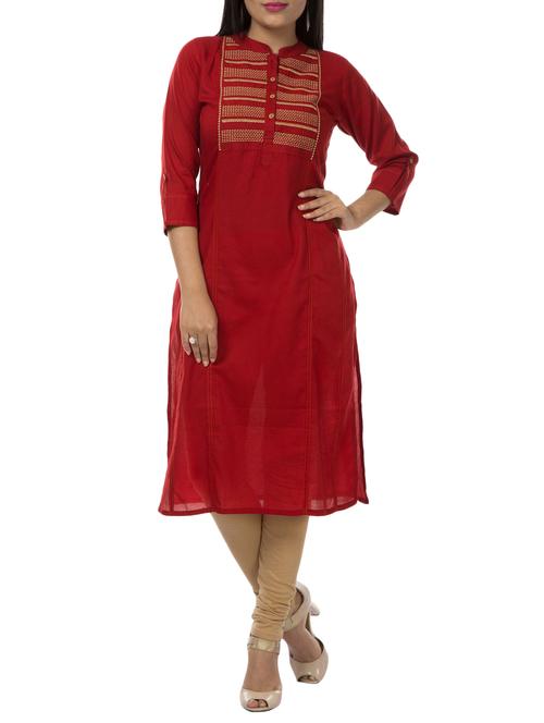 straight printed yoke kurta - 15514993 - Very Small Image - 1