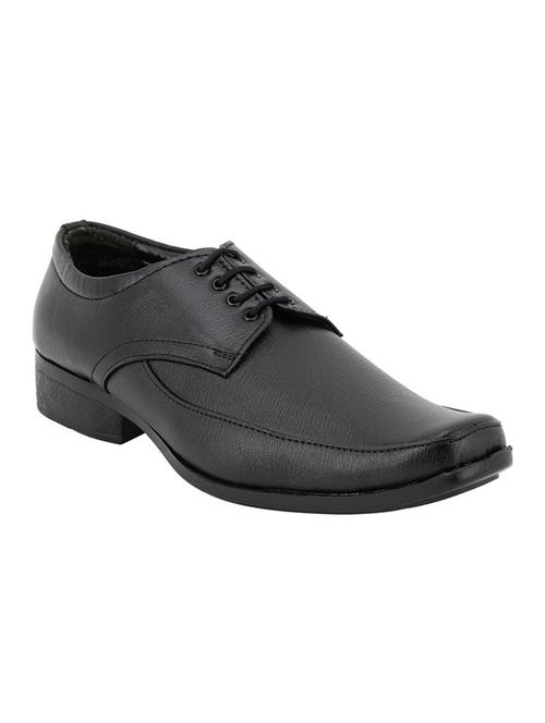 black leatherette lace-up derbys - 15515030 - Very Small Image - 1