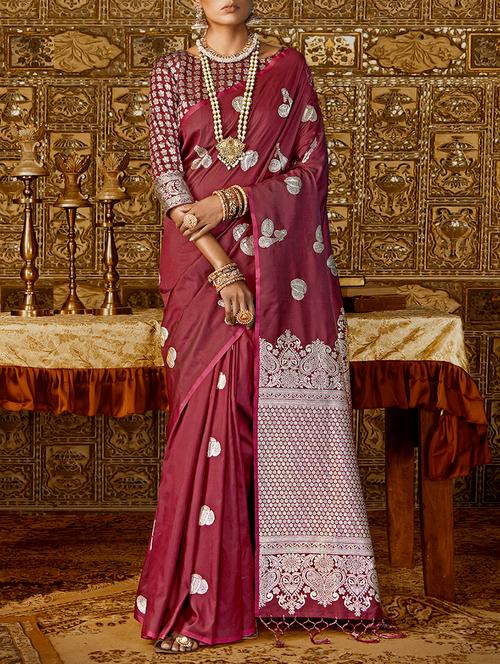 conversational motif banarasi saree with blouse - 15515880 - Very Small Image - 1