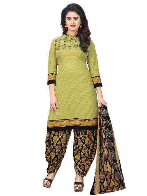 green crepe unstitched suit - 15515944 - Very Small Image - 1