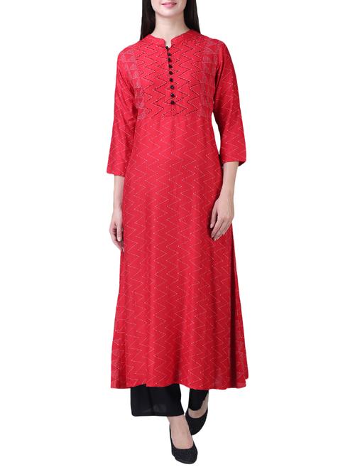 chevron kaantha a-line kurta - 15517101 - Very Small Image - 1