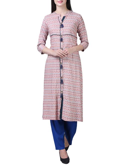 a-line kurta with tassels - 15517285 - Very Small Image - 1