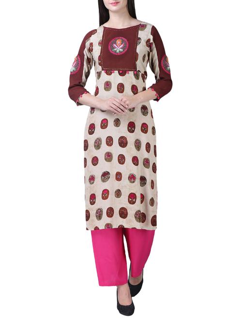 embroidered straight kurta - 15517291 - Very Small Image - 1
