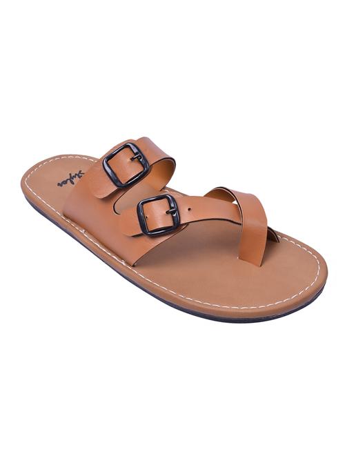 tan leather slip on slippers - 15517648 - Very Small Image - 1