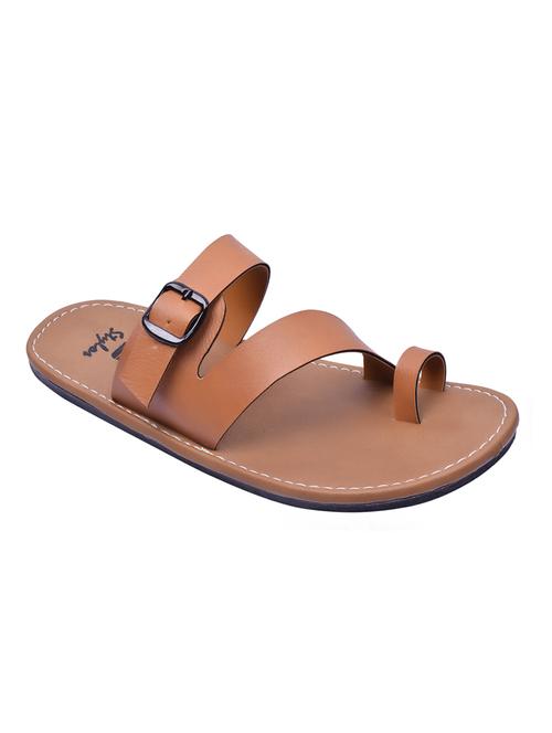 tan leather slip on slippers - 15517651 - Very Small Image - 1