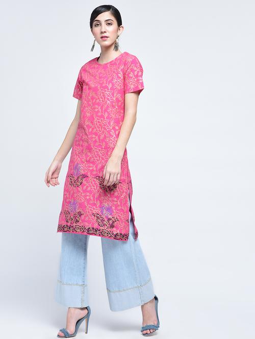straight block print kurta - 15517678 - Very Small Image - 1