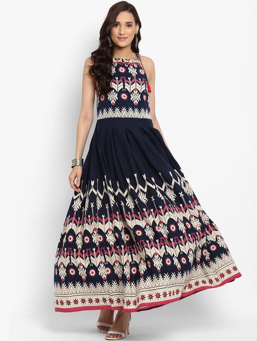 kalidar printed dress with tassels - 15517695 - Very Small Image - 1