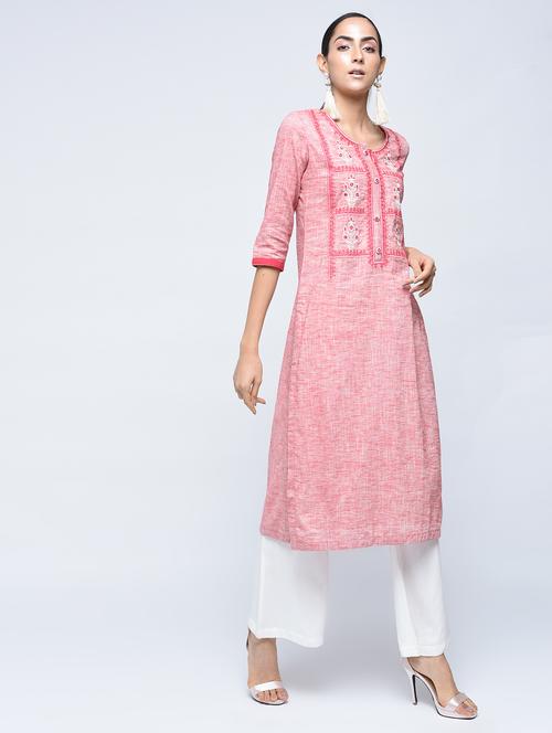 embroidered straight kurta - 15517707 - Very Small Image - 1