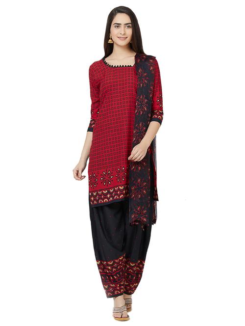 printed unstitched salwar suit - 15517725 - Very Small Image - 1