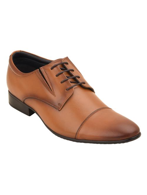 tan leather lace-up derbys - 15517837 - Very Small Image - 1