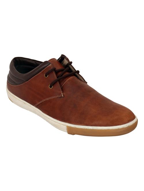 tan leather lace up sneakers - 15517847 - Very Small Image - 1