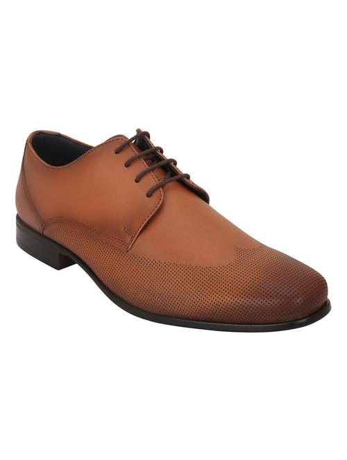 tan leather lace-up derbys - 15517854 - Very Small Image - 1